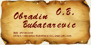 Obradin Bukatarević vizit kartica